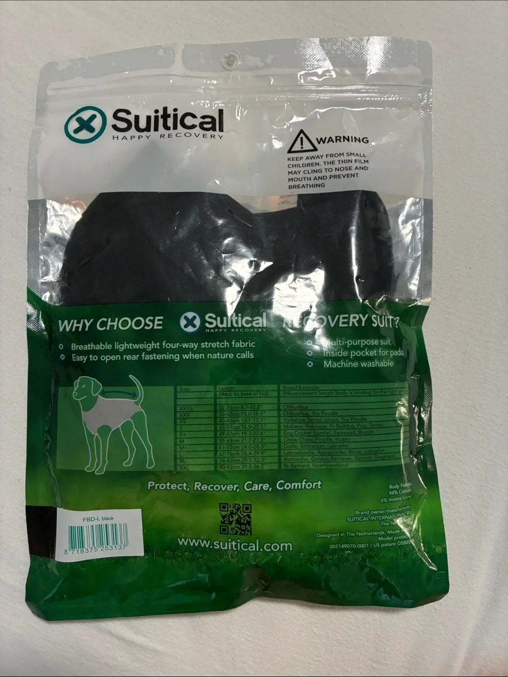 Dog Recovery Suit - Green (Large)